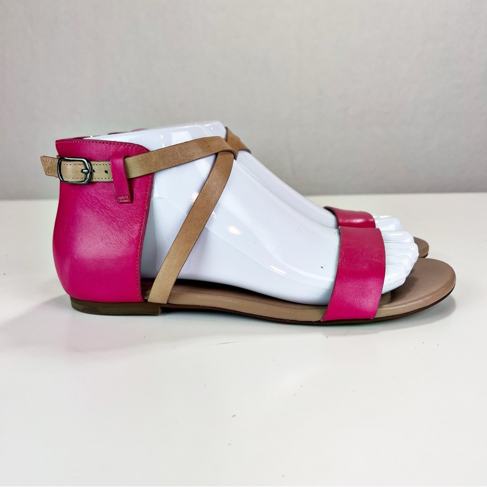 MARIA SHARAPOVA COLE HAAN Air Catalina Sandal Size 6‎ Pink Tan Ankle Wrap Casual